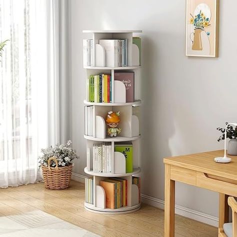 Rotating Bookcase, Rotating Bookshelf, Revolving Bookcase, Corner Bookshelves, Bookshelf Organization, Plastic Board, Standing Shelves, Fabric Drawers, Estantes Flotantes