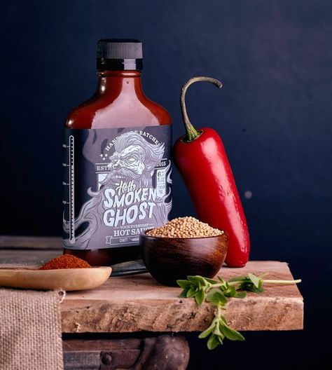 Bbq Sauce Photography, Ghost Pepper Hot Sauce, Hot Sauce Packaging, Variety Food, Red Jalapeno, Premium Spices, Ghost Peppers, Loaded Potato, Chilli Pepper