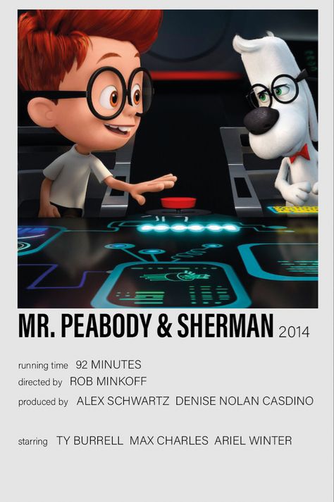 Mr Peabody And Sherman Poster, Movie Covers Poster, Best Cartoon Movies, Animated Movie Posters, Comfort Movies, Iconic Movie Posters, Movie Card, Film Posters Minimalist, Film Posters Vintage