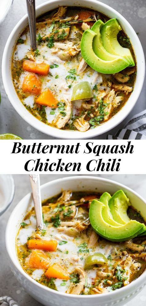 Butternut Squash Chicken, Chili Paleo, Paleo Soup, Chicken And Butternut Squash, Paleo Food, Butternut Squash Recipes, Chicken Bowl, Paleo Whole 30, Cook Chicken Breast