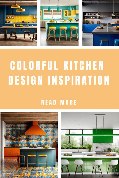 Colorful kitchens showcasing vibrant designs and decor. Kitchen Painting Ideas, Colorful Kitchen Design, Bright Kitchen Colors, Kitchen Color Ideas, Kitchen Color Schemes, Red Backsplash, Inviting Kitchen, Trendy Kitchen Colors, Retro Kitchens