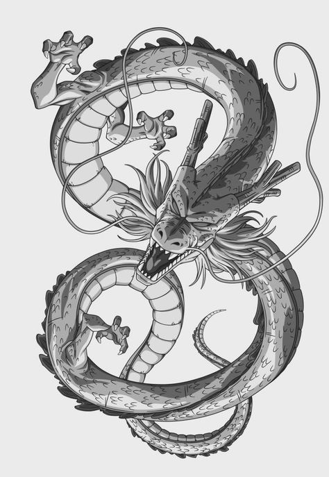 Shen Long Tattoo, Pop Culture Tattoos, Japanese Dragon Drawing, Dbz Tattoo, Pokemon Tattoos, Photo Realism Tattoo, Pokemon World, Asian Dragon Tattoo, Culture Tattoos