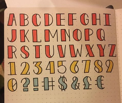 Fonts Alphabet And Numbers, Note Headers, Scrapbook Lettering, Aesthetic Presentation, Happy Lettering, Alfabet Font, Penanda Buku, Bullet Journal Font, Lettering Guide