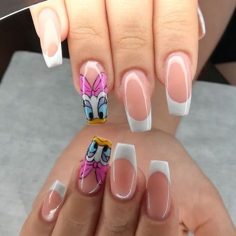 "🎨✨ Discover the unique world of nail art with me, a passionate self-taught nail artist from Bulgaria. I bring your favorite childhood cartoons, iconic movie scenes, popular snack brands, and more to life, right on my nails! Each design, meticulously hand-painted, represents hours of dedication #NailArt #PopCultureNails #DIYNailDesigns #MovieNails #CartoonNails #SnackNails #Handpainted #NailArtist #BulgarianArt #TVSeriesNails #GameNails" Cute Nails Disney, Disneyland Nails, Nails Disney, Pink Tip Nails, Disney Acrylic Nails, Mickey Nails, Snack Brands, Nail Art Gel, Korean Nails