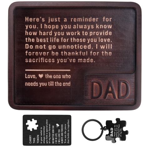 Mens Nightstand, Nightstand Tray, Engraved Wallet Insert, New Dad Gifts, Gifts For Dad From Daughter, Birthday Gifts For Dad, Meaningful Christmas Gifts, Wallet Insert Card, Unique Gifts For Dad