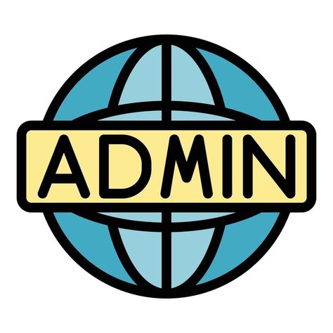 Global admin icon color outline vector Admin Logo, Hitman Reborn, Vector Art, Clip Art, Quick Saves, Color