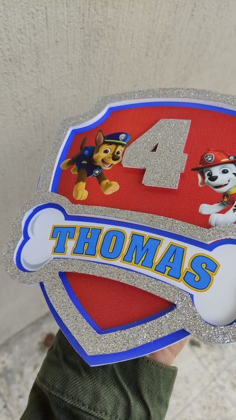 Paw Patrol Sign, Paw Patrol Banner, Paw Patrol Logo, Chase And Marshall, Paw Patrol Theme, Paw Patrol Birthday Theme, 3d Signage, Paw Patrol Chase, Chase Paw Patrol