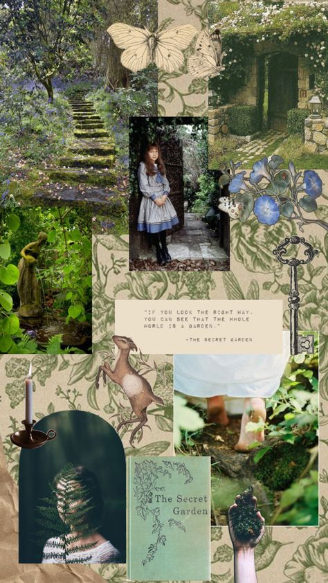 Secret Garden Collage #secretgarden #collage #wallpaper #lockscreen #garden Garden Collage, Collage Wallpaper, Secret Garden, Collage