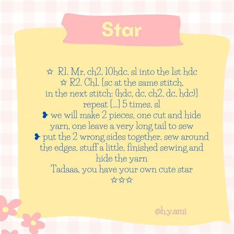 Star Crochet Pattern Free, Star Pattern Crochet, Crochet Star Pattern, Star Crochet Pattern, Crochet Star Patterns, Star Crochet, Crochet Star, Crochet Tutorial Pattern, Cute Sewing Projects