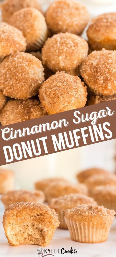 Gooey Desserts, Baking Cinnamon, Cinnamon Sugar Muffins, Coffee Muffins, Cookie Recipes Chewy, Applesauce Muffins, Cinnamon Donuts, Donut Muffins, Homemade Baking