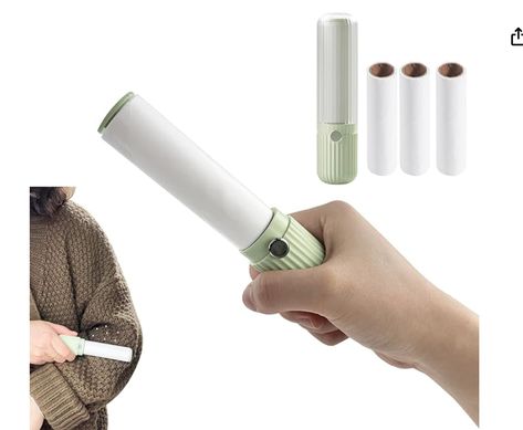 Mini Lint Roller, Reusable Portable Lint Roller Removes Lint and Pet Hair from Clothes, and Furniture, with 4 Refills, Dust Fuzz Fur for Travel Household (Green) Remove Lint, Lint Remover, Lint Roller, Pet Hair, Dorm Room, Pet, Green, Hair, Travel