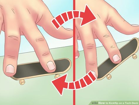 How to Kickflip on a Tech Deck: 12 Steps (with Pictures) - wikiHow Tech Deck, Spin Out, Muscle Memory, 12 Steps, 12 Step, Nerdy Things, Your Back, Building Blocks, Decks