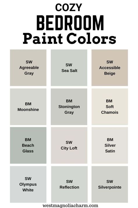 Paint Colors for a Serene Bedroom - West Magnolia Charm Magnolia Homes Bedroom Master Suite, Historic Bedroom Paint Colors, Main Room Paint Colors, Taupe Bedroom Paint Colors, Magnolia Demo Day Paint, Bedroom Accent Wall Paint Colors, Master Bedrooms Color Pallet, Serene Bedroom Colors, Master Bedrooms Painting Colors