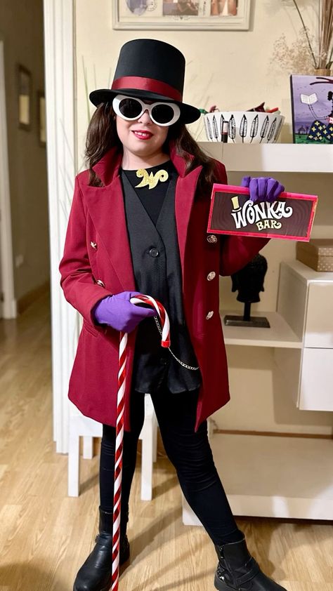 Wonka Outfit Ideas, Willy Wonka Fantasia, Willy Wonka Outfit Ideas, Diy Willy Wonka Costume Women, Fantasia Willy Wonka, Willy Wonka Disfraz, Willy Wonka Costume Women, Willie Wonka Costume, Willy Wonka Characters