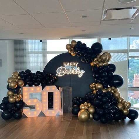 50th Birthday Ideas For Parents, 60 & Fabulous 60th Birthday, 50th Balloon Decorations Men, Photo Backdrop 50th Birthday, All Black Affair Birthday Party, 80 Birthday Decorations, 50 Th Bday Party Ideas, 50 Years Birthday Ideas Decoration, 50 Men Birthday Ideas