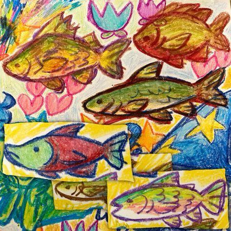 Funky Fish Drawing, Art Inspo Photos, Funky Art Designs, Funky Fish Art, Colored Pencil Doodles, Funky Drawing, Fish Reference, Fish Aesthetic, Funky Aesthetic