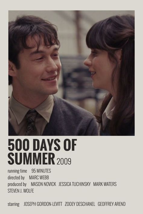 Aesthetic Movie Posters Polaroid, Indie Movie Posters, Movies To Watch Teenagers, Iconic Movie Posters, New Movies To Watch, Girly Movies, 500 Days Of Summer, Film Posters Minimalist, 500 Days