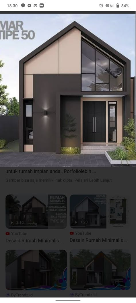 Rumah Skandinavia, Scandinavian Facade, Scandinavian House Design, Small House Designs, Estate Design, Architect Design House, Architectural House Plans, Tiny House Interior, Arch Design