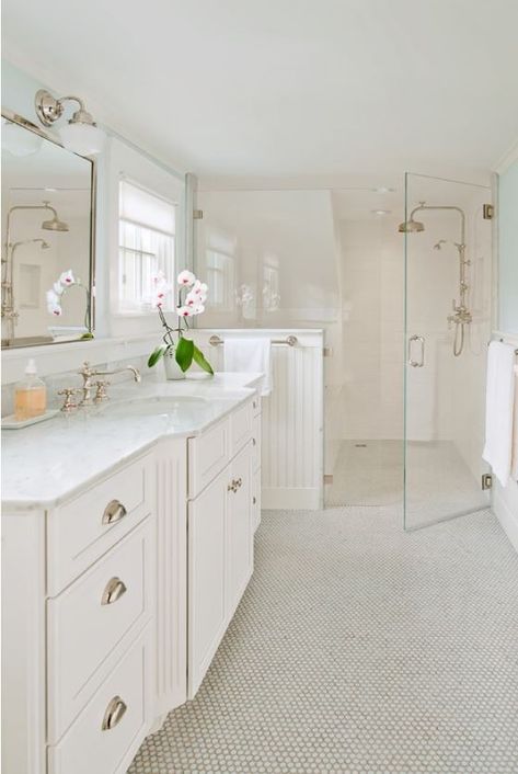 No Tub for the Master Bath: Good Idea or Regrettable Trend? Master Bath No Tub Bathroom Ideas, Master Bath With No Tub, Transitional Master Bath, Shared Kids Bathroom, Tub Bathroom Ideas, Master Bath Tile, Pretty Bathroom, Lake House Bathroom, Master Bath Renovation