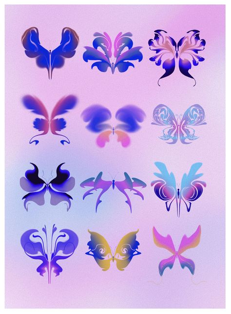 Butterfly Illustration Art, Butterfly Graphic Design, Butterflies Design, Mural Stencil, Butterfly Art Painting, Graphic Design Course, Butterfly Illustration, Butterfly Graphic, Drawing Digital