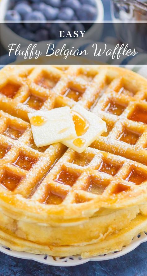 Easy Belgian Waffle Recipe, Best Belgian Waffle Recipe, Waffles Homemade, Belgian Waffle Recipe, Belgian Waffles Recipe, Easy Waffle Recipe, Belgium Waffles, Waffle Iron Recipes, Waffle Maker Recipes