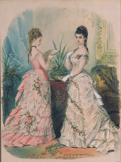 1870s Dress, 1870 Fashion, 1870s Fashion, Victorian Era Fashion, 1880s Fashion, 1800s Fashion, Fashion Illustration Vintage, Color Study, 19th Century Fashion