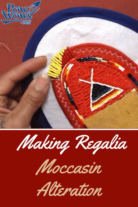 Making Regalia - Moccasin Alteration - PowWows.com - Native American Pow Wows Beaded Moccasins Pattern, How To Make Moccasins, Beaded Keychains Patterns, Moccasin Patterns, Native American Moccasins, Native American Dance, Moccasin Pattern, Powwow Regalia, Growing Child