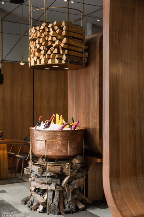 Golucci Interior Architects Infuses a Japanese-style Steakhouse in Shanghai, China with Wood Accents and Tones - Interior Design Steakhouse Design, Eclectic Seating, Parrilla Interior, Meat Restaurant, Woods Restaurant, Interior Architects, Design Café, Restaurant Concept, Flexible Seating