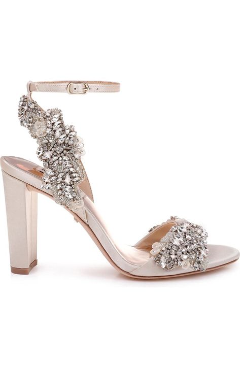 Badgley Mischka Shoes Wedding, Bridal Wedding Shoes, Embellished Shoes, Gorgeous Heels, Badgley Mischka Shoes, Bridal Heels, Wedding Shoes Heels, Ankle Wrap Sandals, Strap Sandals Women