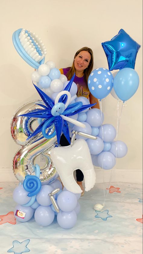 Dentist Party Decoration, Tooth Balloon Decoration, Dental Graduation Party, Dentist Party, Dental Hygiene Graduation, Dentist Ideas, Dental School Graduation, Dental Hygiene Student, Balloons Bouquet