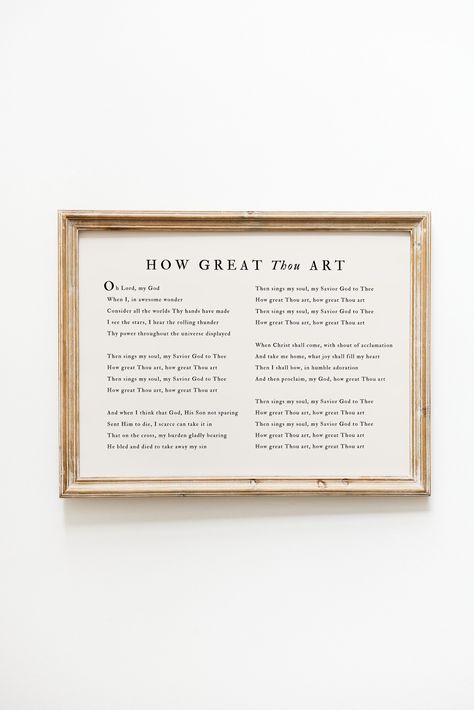 Minimal Hymn Wall Art - How Great Thou Art (Unframed) Bring reminders of God's truth and blessing to your home with this beautiful minimal print! It is perfect for your room, office, living room, kitchen, or any room where you would want to be reminded of God's love. It is also perfect as a gift for a friend's birthday, baptism, housewarming, holiday, or even just to encourage them. You might like these similar prints!: Rejoice Always, 1 Thessalonians 5:16 Print https://selahprintstudio.etsy.com/listing/1175550952 The Lord is My Shepherd, Psalm 23 Print https://selahprintstudio.etsy.com/listing/1316822164 Look at the Birds, Matthew 6:26 Print https://selahprintstudio.etsy.com/listing/1281082075 PURCHASE INCLUDES Every poster is professionally printed with premium matte paper (210-230 gsm). Large Scripture Wall Art, Subtle Christian Decor, Christian Prints Wall Decor, Biblical Home Decor, Biblical Wall Art, Vintage Christian Wallpaper, How Great Thou Art, Biblical Decor, Christian Blanket