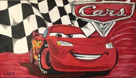 Beautiful “Lightning McQueen”, Original Painting On Canvas, Wall Mural 40”x70”  | eBay Lightning Mcqueen Drawing, Cars Cartoon Disney, Flash Mcqueen, Original Canvas Art, Black And White Art Drawing, Art Paintings For Sale, Cute Canvas, Pinturas Disney, Famous Art