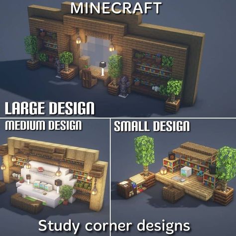 Minecraft Building Designs😇 auf Instagram: „Minecraft study corner design! By @letsgo_minecraft 👉Follow @awesomebuild for more ▪︎Like this post ▪︎Comment your thoughts ▪︎Save for…“ Minecraft Building Designs, Study Interior, Mc Ideas, Minecraft Tutorials, Minecraft Houses Survival, Minecraft Interior, Minecraft Interior Design, Minecraft House Plans, Study Interior Design