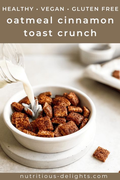 Cinnamon Cereal Recipes, Cinnamon Toast Crunch Cereal Recipes, Homemade Cinnamon Toast Crunch, Oatmeal Cereal Recipes, Healthy Cereal Recipes, Gluten Free Cereal Recipe, Cereal Recipes Homemade, Healthy Breakfast Cereal, Vegan Cereal