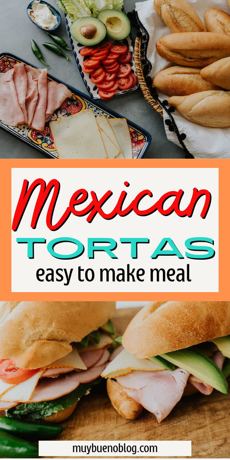 Mexican Tortas are a Mexican ham sandwich that is fantastic for an easy lunch or picnic food you can make and pack for the whole family to enjoy. Hurry over and learn how to make these Mexican sandwiches for a satisfying recipe that kids and adults can enjoy. Torta Recipe Mexican, Easy Tortas Mexicanas Recipe, Tortas Mexicanas Recipe Ham, Tortas Mexicanas Recipe, Mexican Ham, Mexican Picnic, Mexican Sandwiches, Mexican Tortas, Bueno Recipes