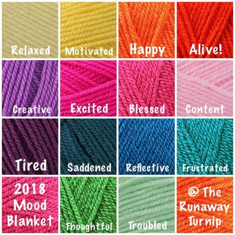 Mood Blanket Knitting, Mood Blanket Knit, Crochet Mood Blanket Colors, Mood Blanket Crochet Colour, Mood Blanket Crochet Ideas, Mood Crochet Blanket, Mood Blanket Crochet, Crochet Mood Blanket, Temp Blanket