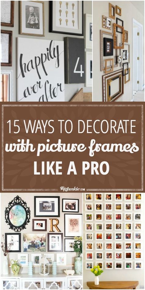 15 Ways to Decorate with Picture Frames Like a Pro How To Decorate Picture Frames, Decorate With Picture Frames, Diy Photo Wall, Window Frame Picture, Frame Projects, Picture Walls, Simple Photo Frame, Affordable Farmhouse, Wall Galleries