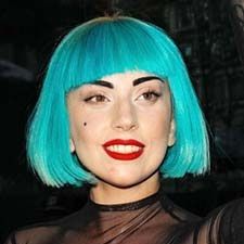 Gaga in Blue Turquoise Wig, Lady Gaga Hair, Turquoise Hair, Hairstyle Fashion, Black Mesh Top, Clothing Manufacturer, Straight Wig, Online Dress Shopping, Lady Gaga