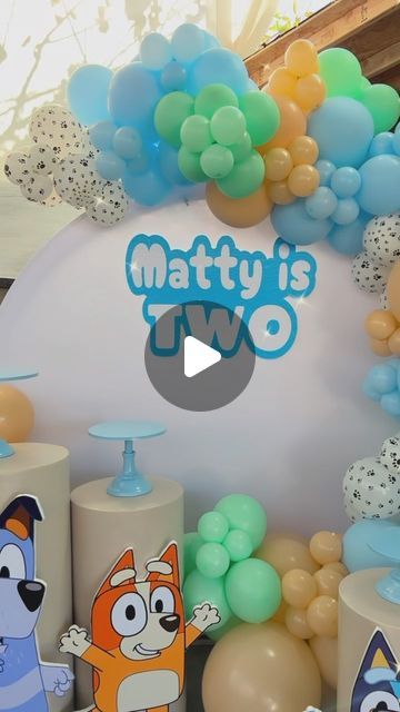 Party Rentals Event Decorations Balloons Backdrop on Instagram: "Matty is Two Bluey Birthday Decoraciones #bluey #blueybirthday #blueyballoons #balloons #luxurylifestyle #luxuryballoons #blueybirthdayballoons" Bluey Party Decorations, Balloon Backdrop, Birthday Backdrop, Party Rentals, Event Decor, Birthday Decorations, Party Themes, Balloons, Party Decorations