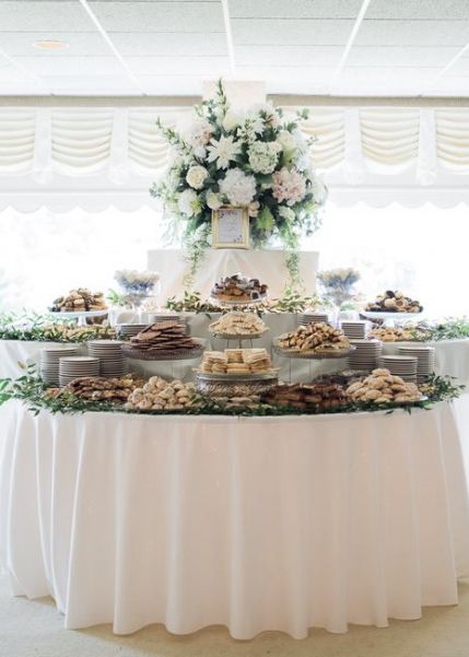 Food Arrangement Ideas Buffet Tables Wedding Reception, Dessert Counter Display, Round Buffet Table Food Displays, Banquet Food Ideas Buffet Tables, Pastor Installation Reception, Execution Photos, Wedding Catering Ideas Buffet Tables, Wedding Buffet Table Decor, Buffet Table Arrangement