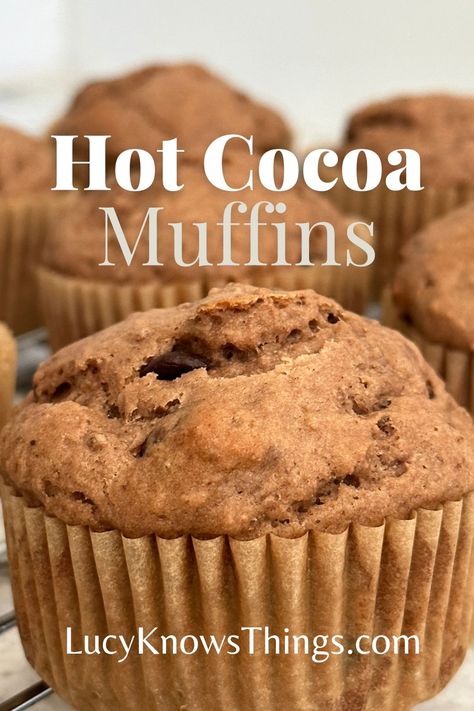 Hot Cocoa muffins recipe Hot Cocoa Muffins, Hot Chocolate Muffins, Cocoa Muffins, Cup Of Hot Cocoa, Do You Know The Muffin Man, Christmas Bakes, Peppermint Hot Chocolate, Muffin Man, Hot Coco