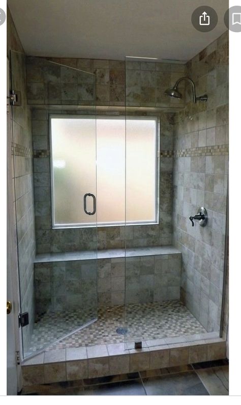 Two Head Shower Ideas, Shower Windows Ideas, Shower Window, Wc Decoration, Makeover Kamar Mandi, Tub To Shower Conversion, Shower Conversion, Master Bath Shower, Window In Shower