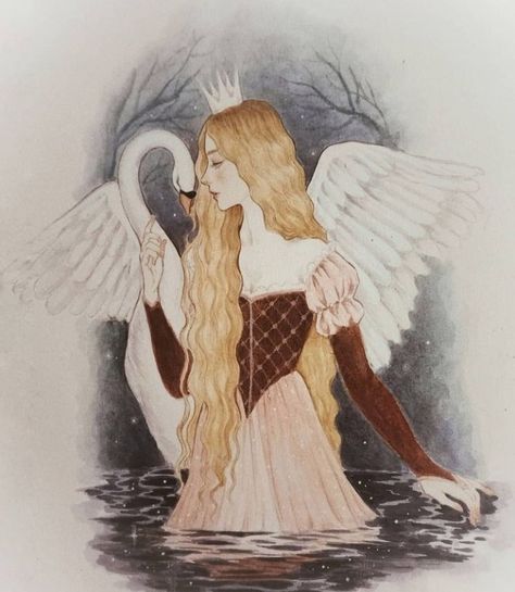 Dark Sea, Swan Queen, Fairytale Fantasies, Fairytale Illustration, Fairytale Art, Ethereal Art, Swan Lake, Dreamy Art, Fairy Art