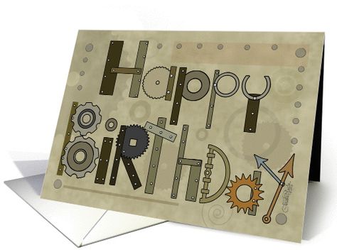 Mechanic Birthday Card Ideas, Mechanics Birthday, Birthday Male, Mechanic Engineering, Custom Sneakers Diy, Birthday Friend, Mechanical Parts, Happy Birthday Friend, 60th Birthday Cards