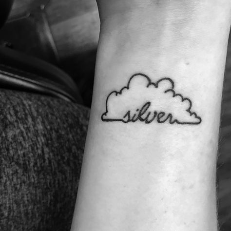 Silver Lining Tattoo Ideas, Every Cloud Has A Silver Lining Tattoo, Lining Tattoo Ideas, Silver Lining Tattoo, Setting Aesthetic, Lining Tattoo, Cloud Tattoos, Arm Quote Tattoos, Lancaster Ohio