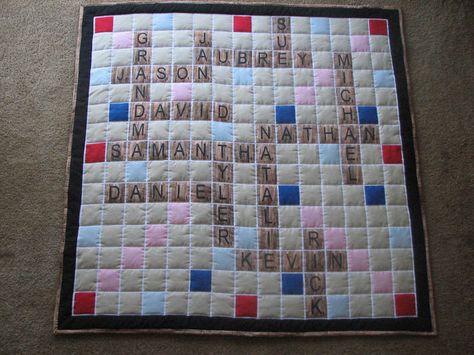 Scrabble Quilt, Baby Quilt Patterns, Quilt Care, Cute Quilts, Miniature Quilts, Memory Quilt, Rag Quilt, Quilting Tips, Mini Quilts