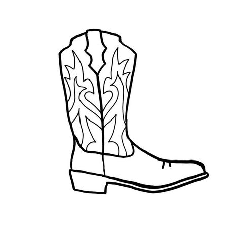 Cowboy Boot Drawing Easy, Country Drawing Ideas, Boot Sketch, Cowboy Boot Drawing, Boot Drawing, Cowboy Boots Drawing, Cowboy Boot Tattoo, Texas Tattoo, Drawing Ideas Color