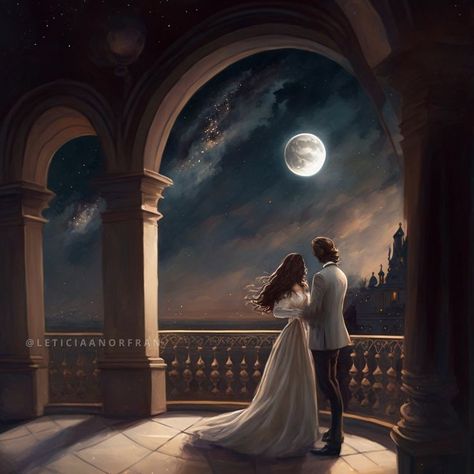 Romantic Paintings Couple, Fantasy Couple Romantic, Create Stickers, Romantic Paintings, Fantasy Couples, Romance Art, Romantic Anime Couples, Fantasy Paintings, Pinturas Disney