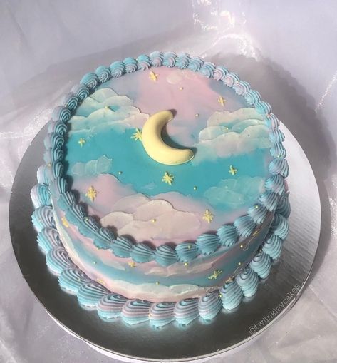 (4) Twitter Cottagecore Cakes, Sky Cake, Painted Skies, Savory Dessert, Gourmet Sweets, Pastel Cupcakes, Sweet Treats Desserts, Cake Decorator, Dessert Bites