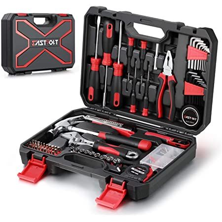 HIGH QUALITY MATERIAL - High-quality steel and finished in heat-treated chrome attributes strength, durability and anti-corrosion to this set. Plastic Tool Box, Mechanics Tool Set, Hand Tool Kit, Hand Tool Set, Hand Tool Sets, Tool Box Storage, Tool Kits, Mechanic Tools, Household Tools